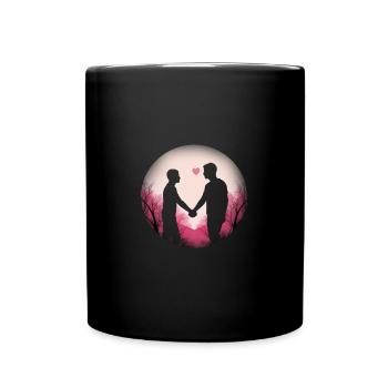 Colorful LGBTQ Gay Couple Tolerance Gift - Full Colour Mug - black - Front