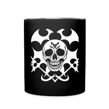 Horror Skull Skull Art Skull Gothic Heavy Metal - Full Colour Mug - black - Front