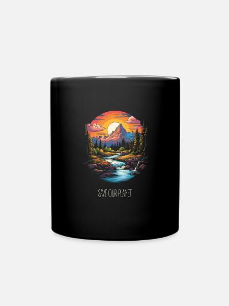 Environmental Protection Climate Activist Outfit - Full Colour Mug - black
