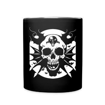 Horror Skull Skull Art Skull Gothic Heavy Metal - Full Colour Mug - black - Front