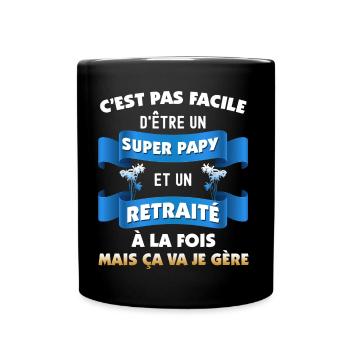 Super Papy Et Retraité Cadeau Ancien Collègue - Mug uni - noir - Devant