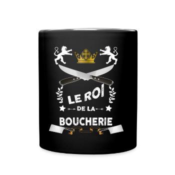 Roi De la Boucherie Métier Boucher Humour - Mug uni - noir - Devant