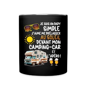 Mon papy Aime Le Camping-car Humour Homme - Mug uni - noir - Devant