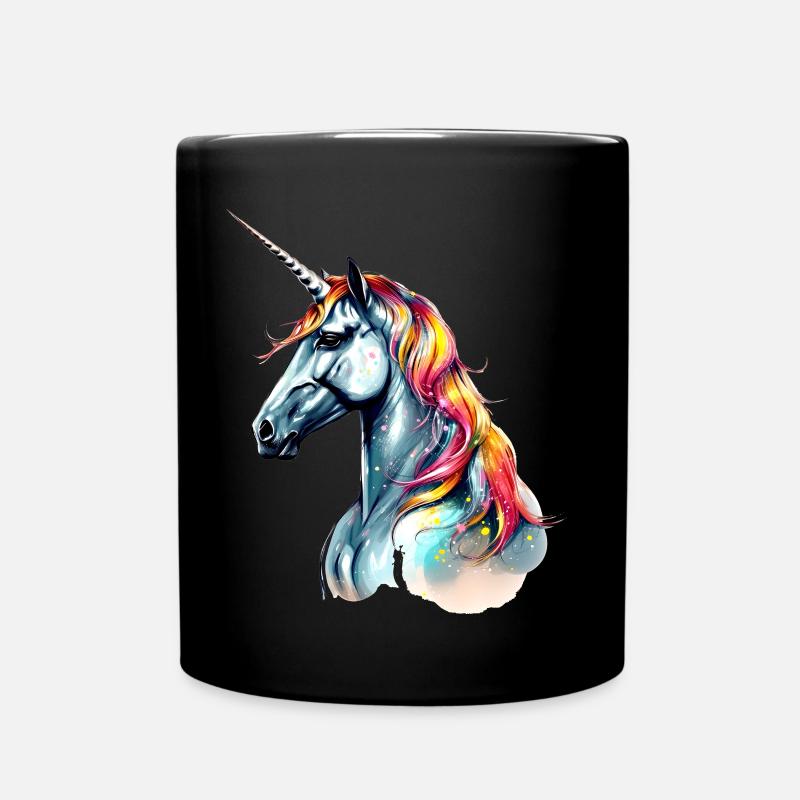 Magical Unicorn Gift Humor Magic Horse - Full Colour Mug - black