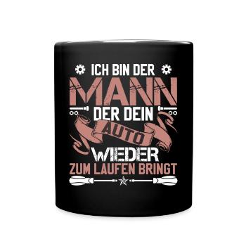 Lustige Automechaniker Geschenke Schrauber - Tasse einfarbig - Schwarz - Vorne