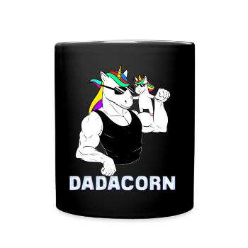 Bulliges Einhorn-Vater- und Kinder-Humor-Geschenk - Mug uni - noir - Devant