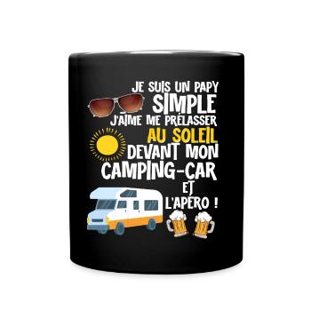 Camping-car Papy et Apéro - Mug uni - noir - Devant