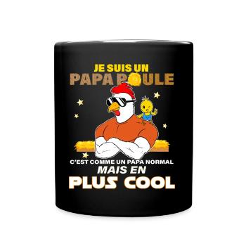 Papa Poule Et Son Poussin Cadeau Père Cool - Mug uni - noir - Devant