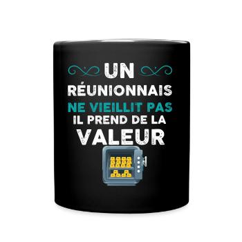 Homme Réunionnais Humour pour Amie Ou Collègue - Mug uni - noir - Devant