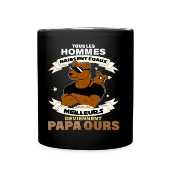 Mon Papa Ours A Du Style - Mug uni - noir - Devant