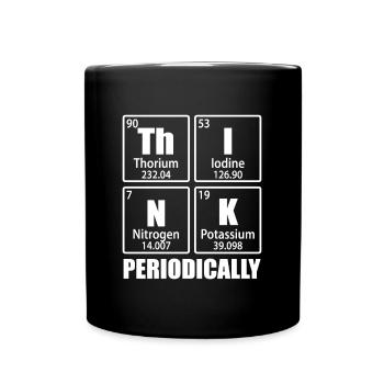 Think Periodically - Periodic Table Elements - Full Colour Mug - black - Front