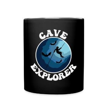 Cave Explorer - Caver Caving Potholing Speleology - Full Colour Mug - black - Front