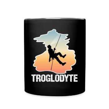 Troglodyte Funny Caving - Potholing Speleology - Full Colour Mug - black - Front