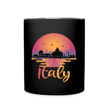 Italy Rome Skyline - Italia Travel - Full Colour Mug - black - Front