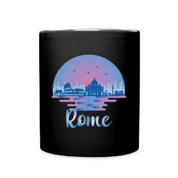 Rome Skyline - Italy Travel - Roma Italia - Full Colour Mug - black - Front