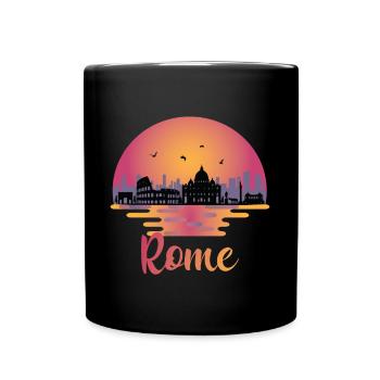 Skyline von Rom - Italien Reisen - Roma Italia - Tasse einfarbig - Schwarz - Vorne