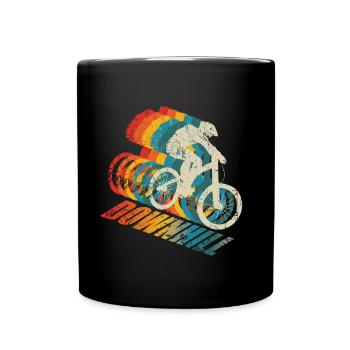 Downhill Mountain Biker MTB - Full Colour Mug - black - Front
