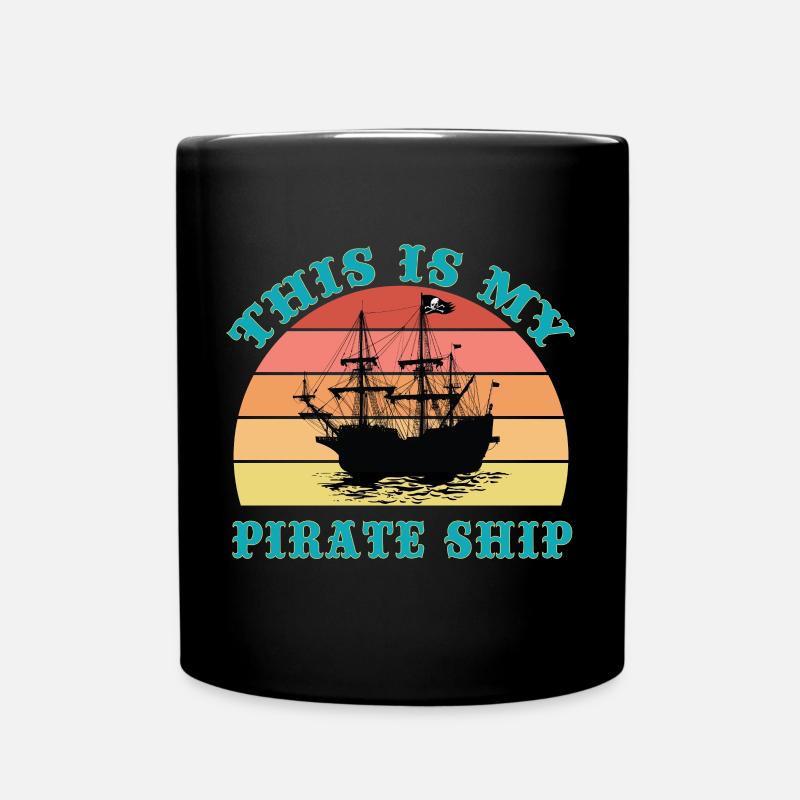 Ceci est mon bateau pirate - Mug uni - noir