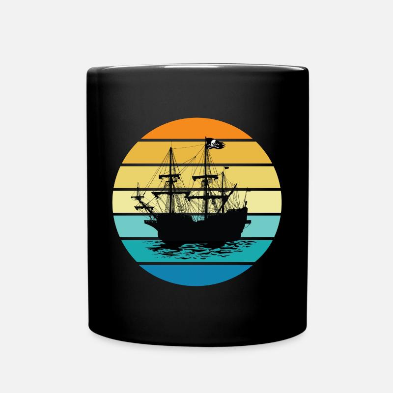 Piratenschiff - Tasse einfarbig - Schwarz