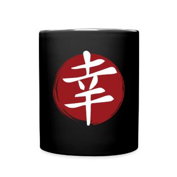 Kanji Bonheur - Mug uni - noir - Devant
