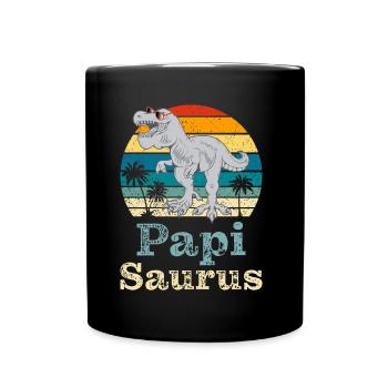 Papi Saurus Papa Saurus Papi Schweiz - Tasse einfarbig - Schwarz - Vorne