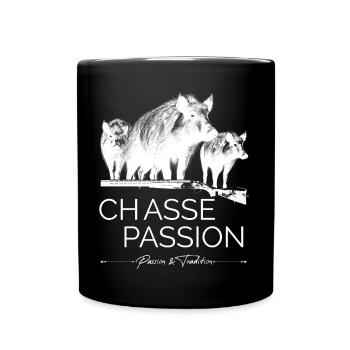 Chasse Aux Sangliers Passion Cadeau Homme Chasseur - Mug uni - noir - Devant