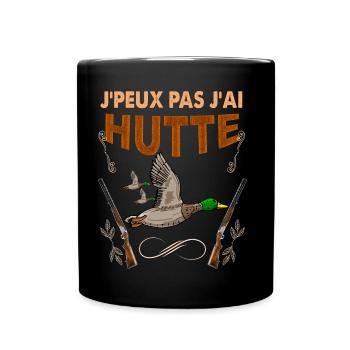 Chasseur De Canard. Je Peux Pas j'ai Hutte - Mug uni - noir - Devant