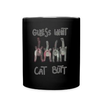 Lustige Katzen - Tasse einfarbig - Schwarz - Vorne