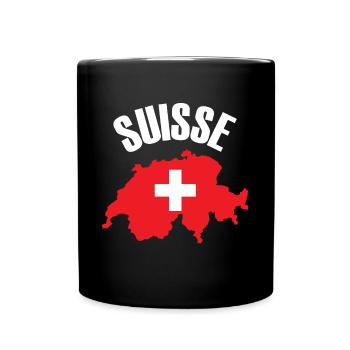 Suisse - Suisse Carte Drapeau Suisse - Mug uni - noir - Devant