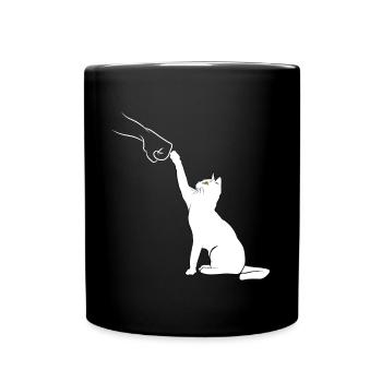 Cat Fist Bump - Full Colour Mug - black - Front