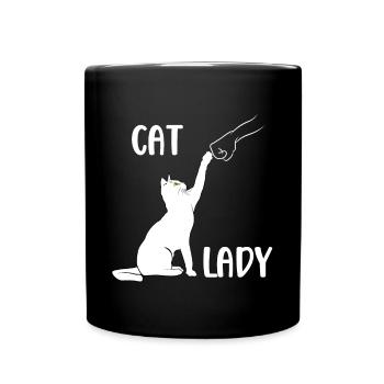 Cat Lady - Cat Fist Bump - Full Colour Mug - black - Front