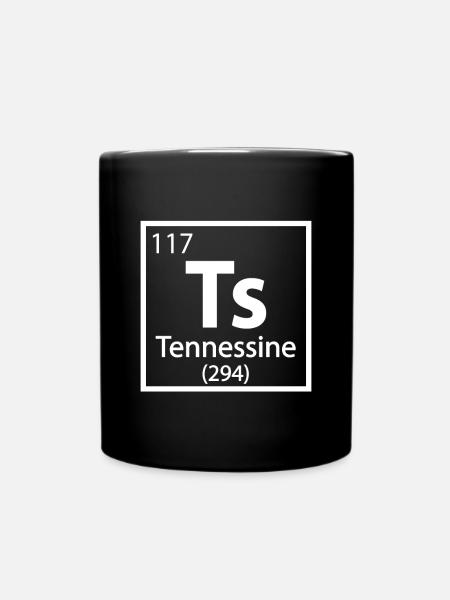 Periodensystem des Tennessine-Elements - Tasse einfarbig - Schwarz