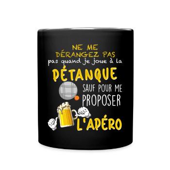 Pétanque Bouliste Et Apéro Mon Plaisir - Mug uni - noir - Devant