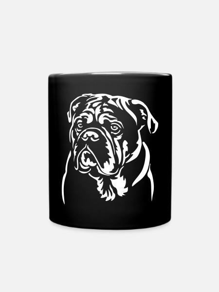 Tête de bouledogue continental « Black Edition » - Mug uni - noir