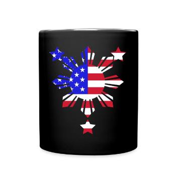 Fil-Am Design für stolze Pinoys - Tasse einfarbig - Schwarz - Vorne