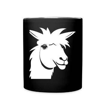 Lustige Lama-Silhouette Freche Spaß-Lamas - Tasse einfarbig - Schwarz - Vorne