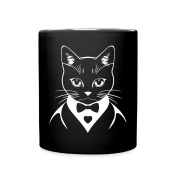 Drôle de chat Silhouette Cheeky Fun Cats - Mug uni - noir - Devant