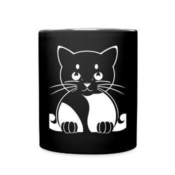 Drôle de chat Silhouette Cheeky Fun Cats - Mug uni - noir - Devant