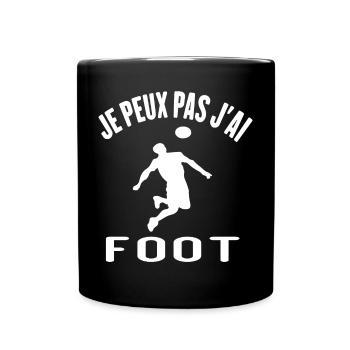J'Peux Pas J'ai Foot -Humour Cadeau Drôle Football - Mug uni - noir - Devant