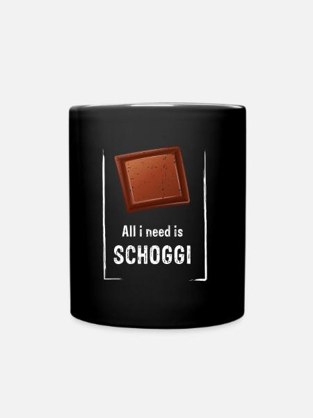 ALL I NEED IS Schoggi (Switzerland) - Tasse einfarbig - Schwarz