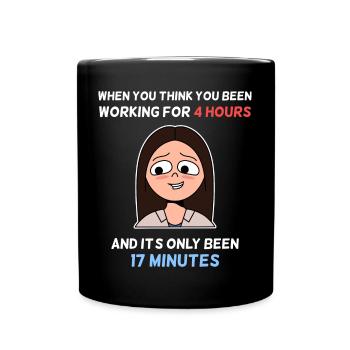 Long working design for proud pinoys - Full Colour Mug - black - Front