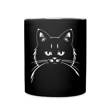 Drôle Chat Silhouette Effronté Fun Chats - Mug uni - noir - Devant