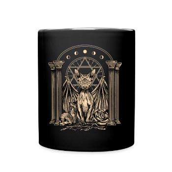 Gothic cat design for gothic fans - Full Colour Mug - black - Front
