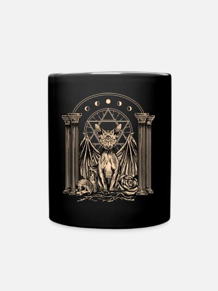 Gothic cat design for gothic fans - Full Colour Mug - black