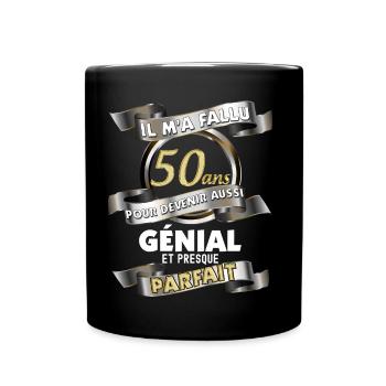 Anniversaire 50 ans génial et parfait Cadeau Homme - Mug uni - noir - Devant