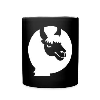 Funny Llama Silhouette Cheeky Fun Llamas - Full Colour Mug - black - Front
