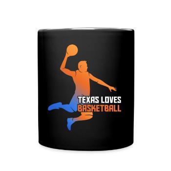 Texas basketball design for proud Texas fans - Full Colour Mug - black - Front