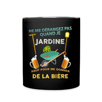 Jardin Biere Cadeau Apéro Jardinier Pour Homme - Mug uni - noir - Devant