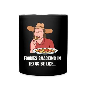 Nachos Snack Texas Design für stolze Texaner - Tasse einfarbig - Schwarz - Vorne