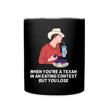 Essenswettbewerb Texas Design für stolze Texaner - Tasse einfarbig - Schwarz - Vorne
